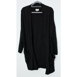 Pact Sweater Women's Size M/L Black Organic Cotton Airplane Cardigan Pockets